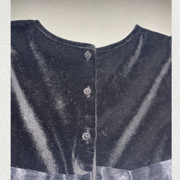 Polka Dot Black Velvet Dress (size 5/S) - Picture 2 of 5